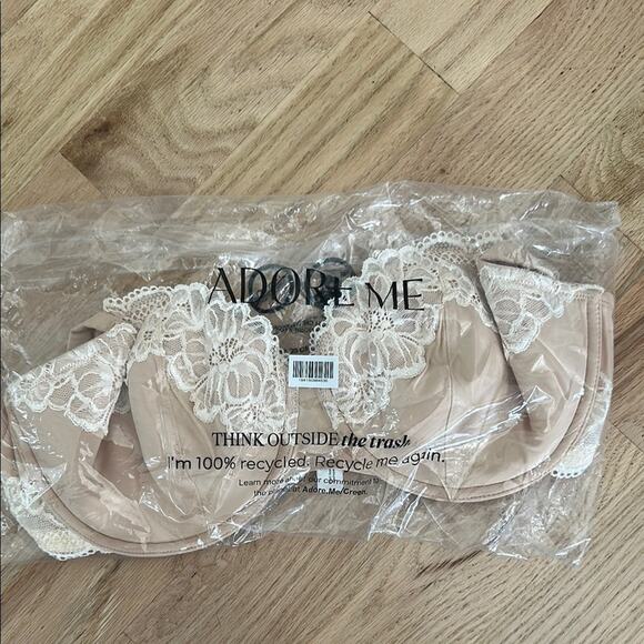 Adore Me Mathilda Contour Plus Cream Lace Bra 40D NWT - Picture 4 of 6